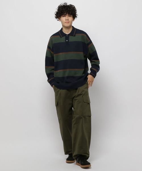 niko and...（ニコアンド）の「太ボーダーニットポロ（ニット/セーター・メンズ・オフホワイト/ネイビー・MEDIUM/LARGE）」の14枚目の写真