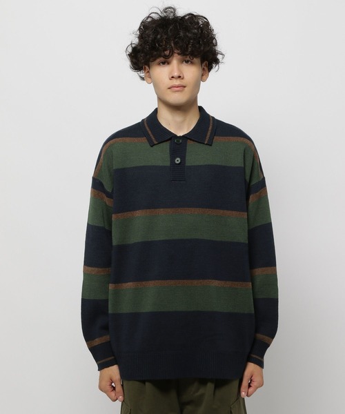 niko and...（ニコアンド）の「太ボーダーニットポロ（ニット/セーター・メンズ・オフホワイト/ネイビー・MEDIUM/LARGE）」の17枚目の写真
