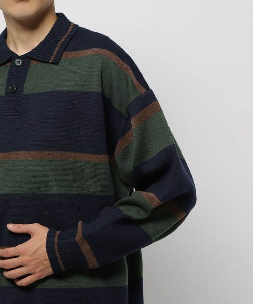 niko and...（ニコアンド）の「太ボーダーニットポロ（ニット/セーター・メンズ・オフホワイト/ネイビー・MEDIUM/LARGE）」の21枚目の写真
