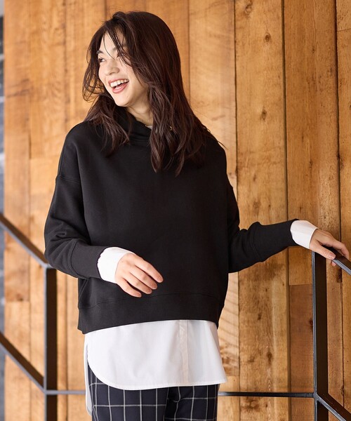 新品　ドゥファミリー　裏毛フードパーカー　アイボリィ ANY（エニィ）の「【洗濯機可】裏毛フーディ（パーカー）」 - WEAR