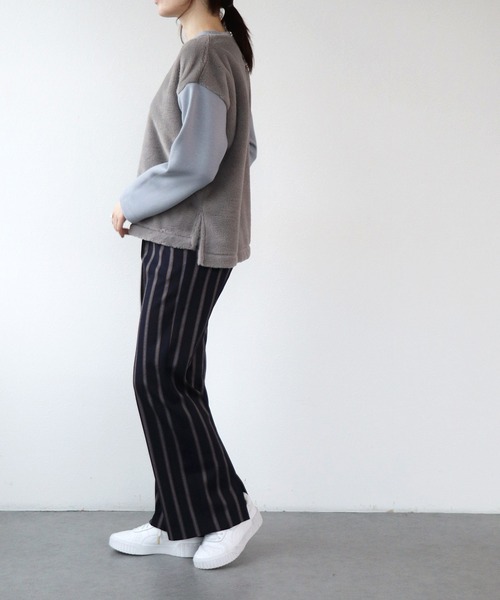 【セール】フェイクファー×ダンボールドッキングトップス（Tシャツ/カットソー）｜Jines（ジネス）