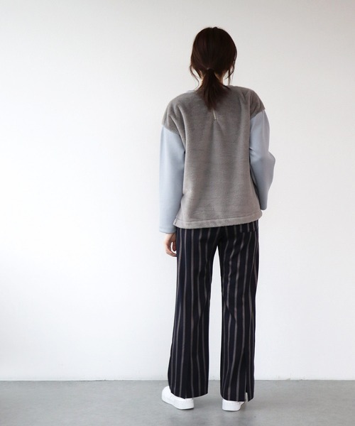 【セール】フェイクファー×ダンボールドッキングトップス（Tシャツ/カットソー）｜Jines（ジネス）