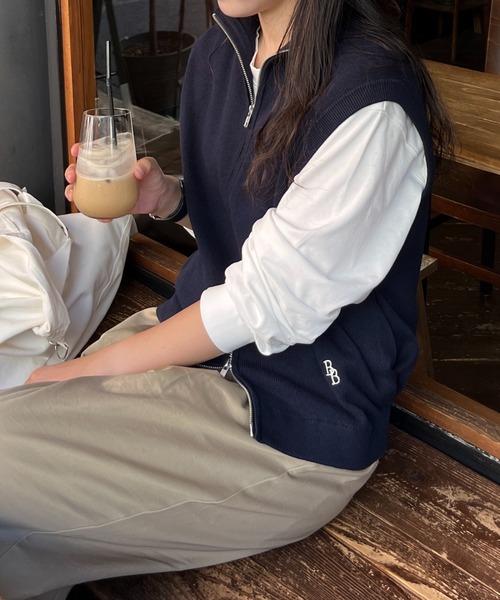 BROKEN BASE（ブロークンベース）の「ドライバーズニットベスト（ニット/セーター・メンズ・グレー/ネイビー・LARGE/MEDIUM）」の13枚目の写真