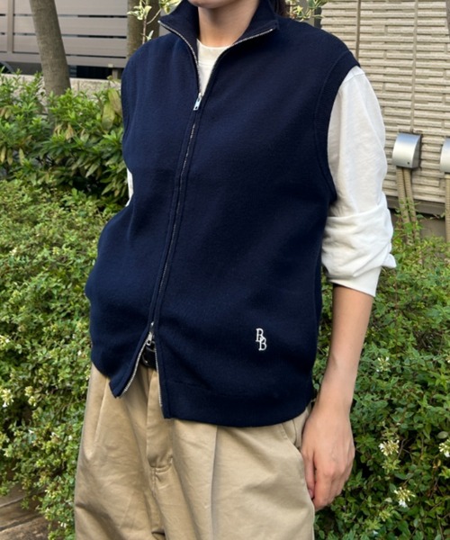 BROKEN BASE（ブロークンベース）の「ドライバーズニットベスト（ニット/セーター・メンズ・グレー/ネイビー・LARGE/MEDIUM）」の3枚目の写真