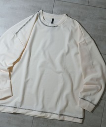 cardboard knit stitching crew neck cutsew/ダンボールニット ステッチング クルーネック カットソー オーバーサイズ メンズ レディース