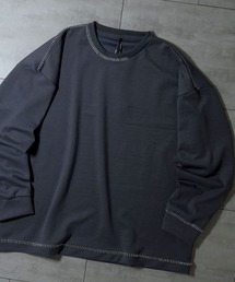 HALHAM（ハルハム）の「cardboard knit stitching crew neck cutsew/ダンボールニット ステッチング クルーネック カットソー（スウェット）」