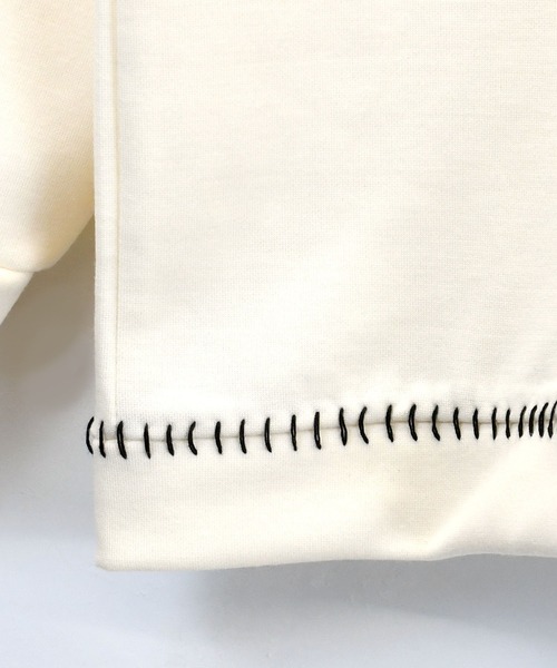 おしゃれスタ（オシャレスタ）の「cardboard knit stitching crew neck cutsew/ダンボールニット ステッチング クルーネック カットソー オーバーサイズ メンズ レディース（スウェット・メンズ・グレー/チャコールグレー/ブラック/ホワイト・XL/L/M）」の9枚目の写真