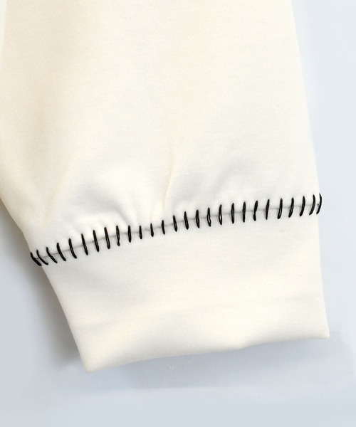 おしゃれスタ（オシャレスタ）の「cardboard knit stitching crew neck cutsew/ダンボールニット ステッチング クルーネック カットソー オーバーサイズ メンズ レディース（スウェット・メンズ・グレー/チャコールグレー/ブラック/ホワイト・XL/L/M）」の10枚目の写真