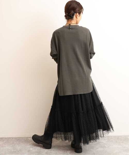JOURNAL STANDARD relume（ジャーナルスタンダード　レリューム）の「《追加4》TCワッフルオーバーサイズロングスリーブTシャツ（Tシャツ/カットソー・レディース・ライトグレー/ホワイト/タン/チャコールグレー/ストーン・FREE）」の9枚目の写真