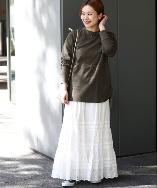 JOURNAL STANDARD relume（ジャーナルスタンダード　レリューム）の「《追加4》TCワッフルオーバーサイズロングスリーブTシャツ（Tシャツ/カットソー・レディース・ライトグレー/ホワイト/タン/チャコールグレー/ストーン・FREE）」の12枚目の写真
