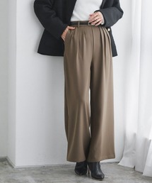 細見えタックワイドパンツ