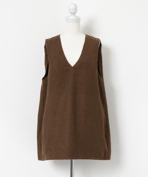 ITEMS URBANRESEARCH(アイテムズ アーバンリサーチ)の「Vネックジレ(シャツ/ブラウス・レディース・チャコールグレー/グレー/ブラウン・FREE)」の4枚目の写真