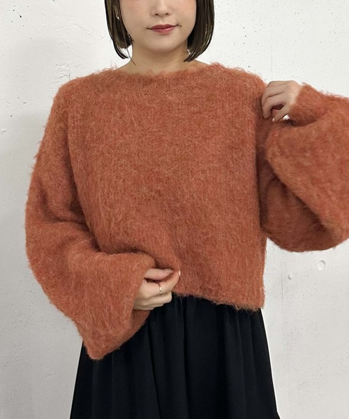 archives（アルシーヴ）の「バックシャンブラッシュショートニット（ニット/セーター・レディース・アイボリー/ネイビー/グレー/オレンジ・MEDIUM）」の21枚目の写真