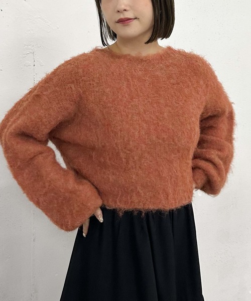 archives（アルシーヴ）の「バックシャンブラッシュショートニット（ニット/セーター・レディース・アイボリー/ネイビー/グレー/オレンジ・MEDIUM）」の22枚目の写真