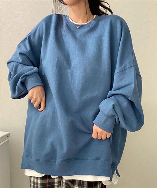 Asterellivi(アステレリビ)の「オーバーフィット 裏毛 カットソー(Tシャツ/カットソー・レディース・ブルー/イエロー/グレー/ブラック・L/M/LL)」の10枚目の写真