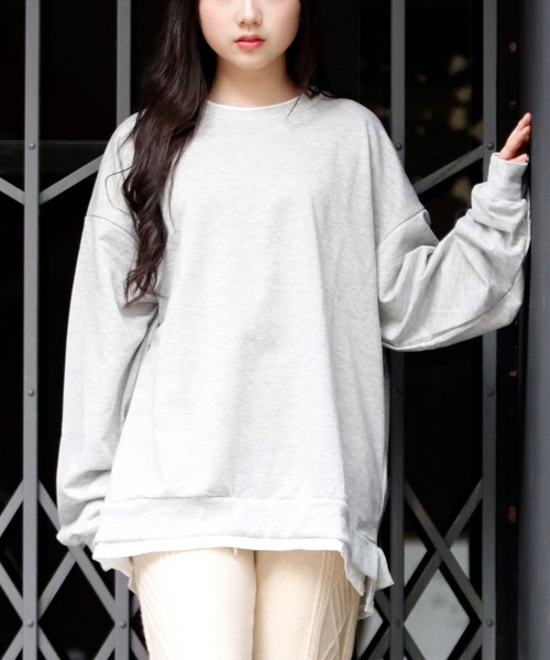 Asterellivi(アステレリビ)の「オーバーフィット 裏毛 カットソー(Tシャツ/カットソー・レディース・ブルー/イエロー/グレー/ブラック・L/M/LL)」の16枚目の写真