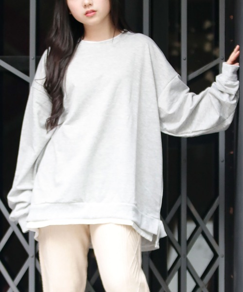 Asterellivi(アステレリビ)の「オーバーフィット 裏毛 カットソー(Tシャツ/カットソー・レディース・ブルー/イエロー/グレー/ブラック・L/M/LL)」の18枚目の写真