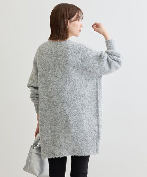 Green　Parks（グリーンパークス）の「ブークレーVネックミディ丈カーディガン（カーディガン/ボレロ・レディース・ベージュ/グレー/ブルー・FREE）」の10枚目の写真