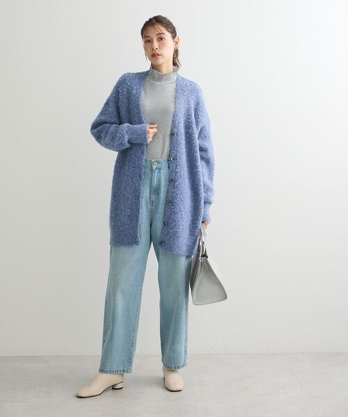 Green　Parks（グリーンパークス）の「ブークレーVネックミディ丈カーディガン（カーディガン/ボレロ・レディース・ベージュ/グレー/ブルー・FREE）」の15枚目の写真