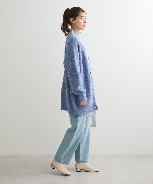 Green　Parks（グリーンパークス）の「ブークレーVネックミディ丈カーディガン（カーディガン/ボレロ・レディース・ベージュ/グレー/ブルー・FREE）」の16枚目の写真