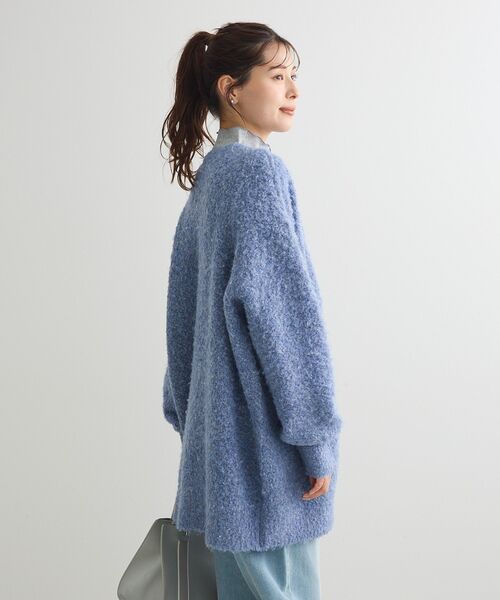 Green　Parks（グリーンパークス）の「ブークレーVネックミディ丈カーディガン（カーディガン/ボレロ・レディース・ベージュ/グレー/ブルー・FREE）」の18枚目の写真