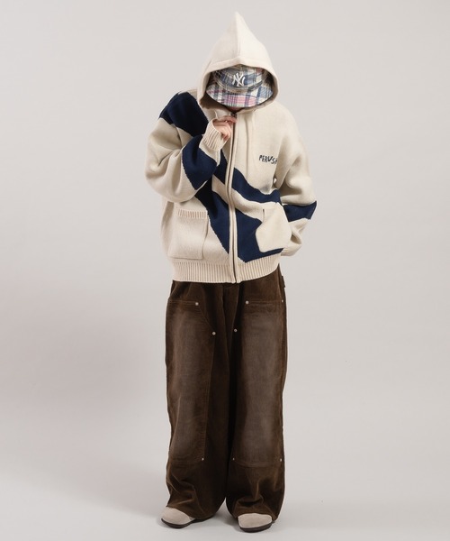 Perushu（ペルーシュ）の「アソートデザインダブルポケットジップパーカー（パーカー・メンズ・ブラウン/ホワイト/ボルドー/アイボリー・LARGE/MEDIUM）」の19枚目の写真