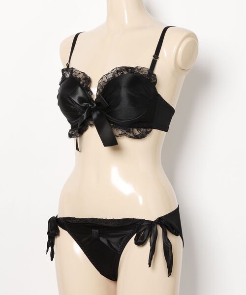 Lace Ladies ブラジャー ショーツセット ギンガムチェック柄ノン