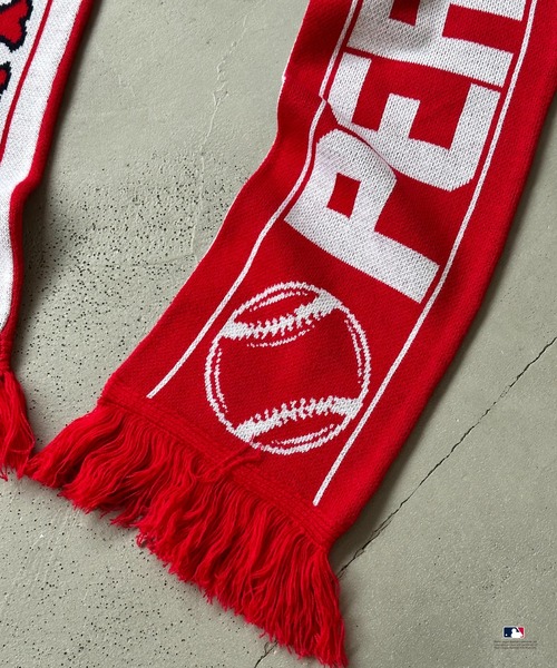 Perushu（ペルーシュ）の「Perushu × MLB ジャガードニットマフラー（マフラー・メンズ・ネイビー/レッド/ブラック・FREE）」の19枚目の写真