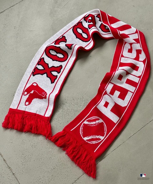 Perushu（ペルーシュ）の「Perushu × MLB ジャガードニットマフラー（マフラー・メンズ・ネイビー/レッド/ブラック・FREE）」の15枚目の写真