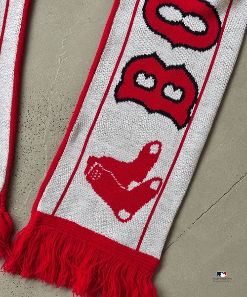 Perushu（ペルーシュ）の「Perushu × MLB ジャガードニットマフラー（マフラー・メンズ・ネイビー/レッド/ブラック・FREE）」の17枚目の写真