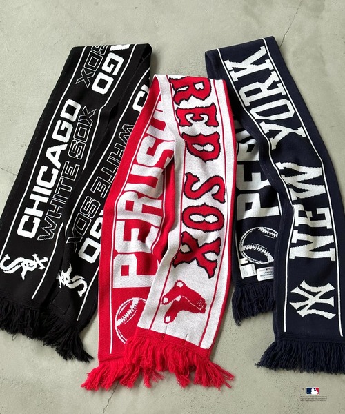 Perushu（ペルーシュ）の「Perushu × MLB ジャガードニットマフラー（マフラー・メンズ・ネイビー/レッド/ブラック・FREE）」の20枚目の写真