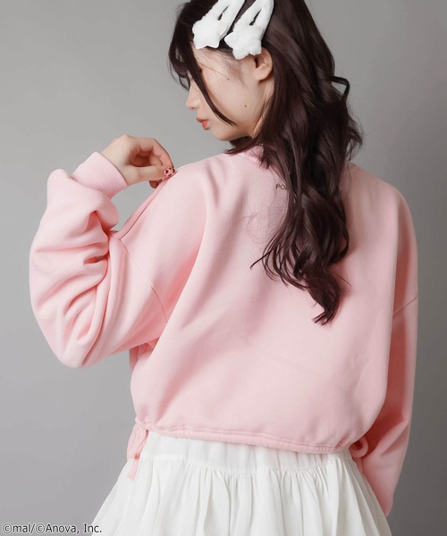 SPINNS（スピンズ）の「『ポメラニアンもち×SPINNS』リボンショートスウェット（スウェット・レディース・ホワイト/ピンク・ONESIZE）」の16枚目の写真