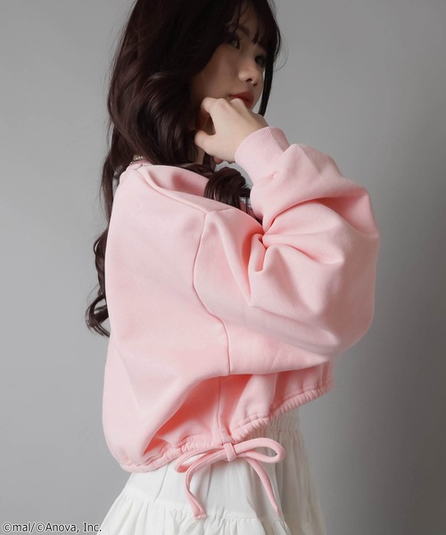 SPINNS（スピンズ）の「『ポメラニアンもち×SPINNS』リボンショートスウェット（スウェット・レディース・ホワイト/ピンク・ONESIZE）」の15枚目の写真
