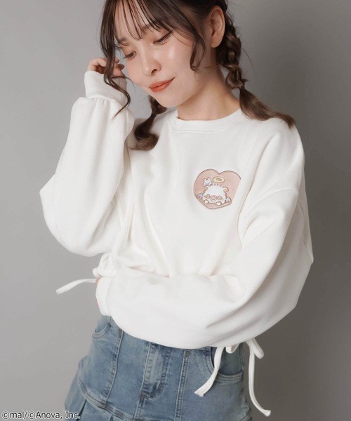 SPINNS（スピンズ）の「『ポメラニアンもち×SPINNS』リボンショートスウェット（スウェット・レディース・ホワイト/ピンク・ONESIZE）」の18枚目の写真