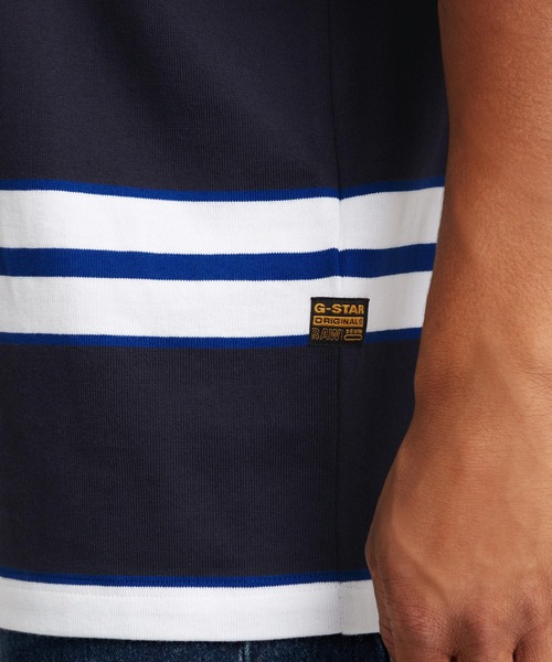 G-STAR(ジースター)の「STRIPE BOXY T-SHIRT/ボーダーストライプオーバーサイズTシャツ(Tシャツ/カットソー・メンズ・ブラウン系その他/ブルー系その他・LARGE/MEDIUM/SMALL/X-LARGE/X-SMALL)」の13枚目の写真