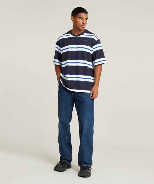 G-STAR(ジースター)の「STRIPE BOXY T-SHIRT/ボーダーストライプオーバーサイズTシャツ(Tシャツ/カットソー・メンズ・ブラウン系その他/ブルー系その他・LARGE/MEDIUM/SMALL/X-LARGE/X-SMALL)」の11枚目の写真