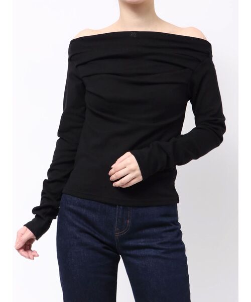 jouetie（ジュエティ）の「ドレープオフショルトップス（Tシャツ/カットソー・レディース・ブラック/オフホワイト/ブルー・MEDIUM）」の21枚目の写真