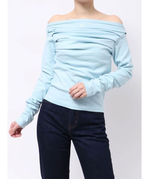 jouetie（ジュエティ）の「ドレープオフショルトップス（Tシャツ/カットソー・レディース・ブラック/オフホワイト/ブルー・MEDIUM）」の22枚目の写真