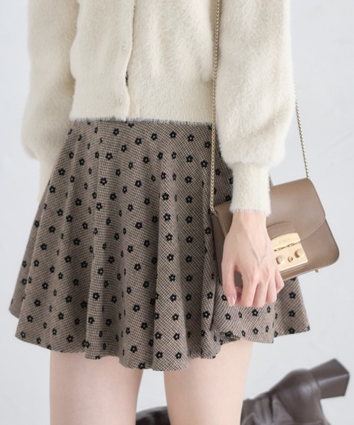 フラワーフロッキーミニスカパン（スカート）｜tocco closet（トッコ クローゼット）