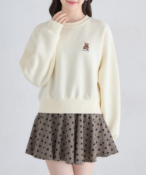 tocco closet(トッコ クローゼット)の「フラワーフロッキーミニスカパン(スカート・レディース・ブラウン/ブラック・M)」の11枚目の写真