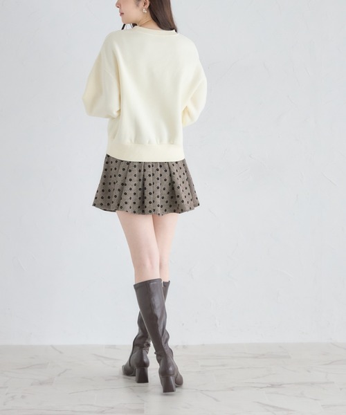 tocco closet(トッコ クローゼット)の「フラワーフロッキーミニスカパン(スカート・レディース・ブラウン/ブラック・M)」の10枚目の写真