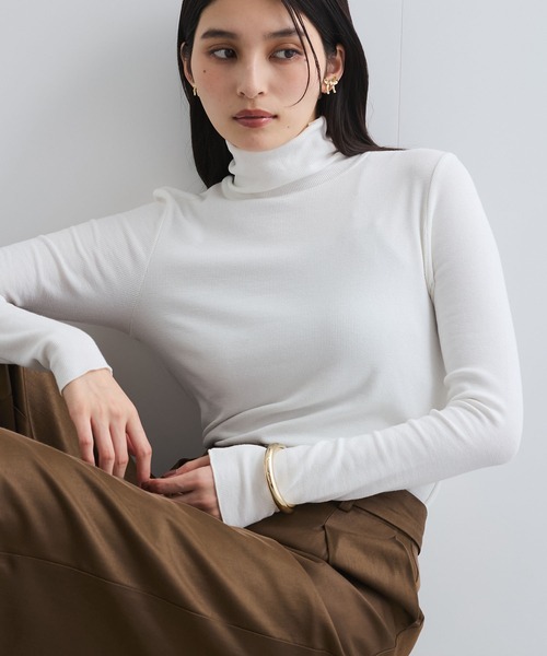 VIS(ビス)の「【静電気防止/洗える 】ハイネック裏起毛テレコカットソー(Tシャツ/カットソー・レディース・チャコールグレー/オフホワイト/ホワイト系その他/ピンク・FREE)」の12枚目の写真