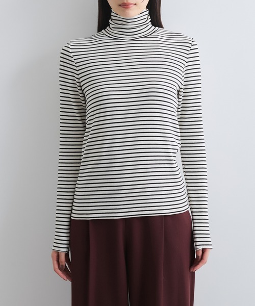 VIS(ビス)の「【静電気防止/洗える 】ハイネック裏起毛テレコカットソー(Tシャツ/カットソー・レディース・チャコールグレー/オフホワイト/ホワイト系その他/ピンク・FREE)」の16枚目の写真