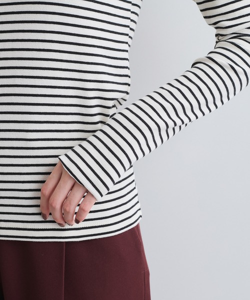 VIS(ビス)の「【静電気防止/洗える 】ハイネック裏起毛テレコカットソー(Tシャツ/カットソー・レディース・チャコールグレー/オフホワイト/ホワイト系その他/ピンク・FREE)」の22枚目の写真