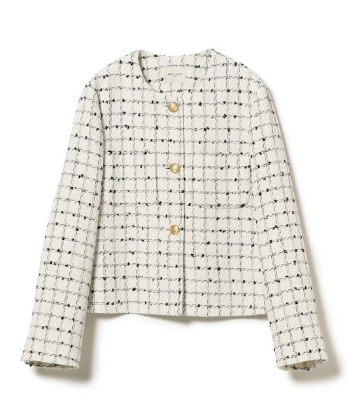 Demi-Luxe BEAMS（デミルクス ビームス）の「【セレモニー・フォーマル】ツイード ノーカラー ジャケット＊（ノーカラージャケット・レディース・オフホワイト/ブラック・38/36）」の12枚目の写真