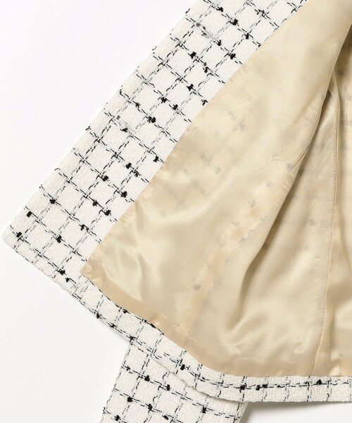 Demi-Luxe BEAMS（デミルクス ビームス）の「【セレモニー・フォーマル】ツイード ノーカラー ジャケット＊（ノーカラージャケット・レディース・オフホワイト/ブラック・38/36）」の15枚目の写真