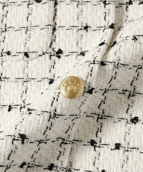 セレモニー・フォーマル】ツイード ノーカラー ジャケット＊（ノー