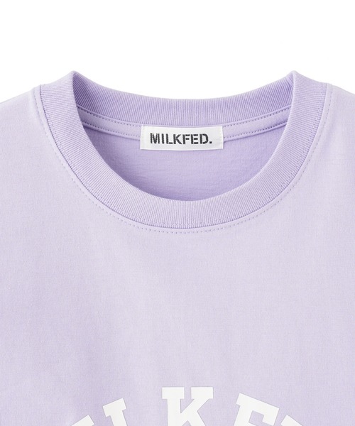 MILKFED.（ミルクフェド）の「ARCH LOGO WIDE S/S TEE（Tシャツ/カットソー・レディース・ブラック/ホワイト/ライトパープル・ONE SIZE）」の8枚目の写真