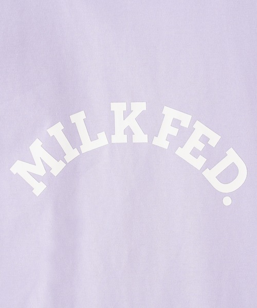 MILKFED.（ミルクフェド）の「ARCH LOGO WIDE S/S TEE（Tシャツ/カットソー・レディース・ブラック/ホワイト/ライトパープル・ONE SIZE）」の9枚目の写真