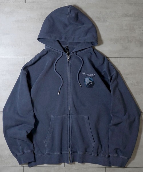 pigment graphic embroidery zip hoodie ピグメント グラフィック 刺繍